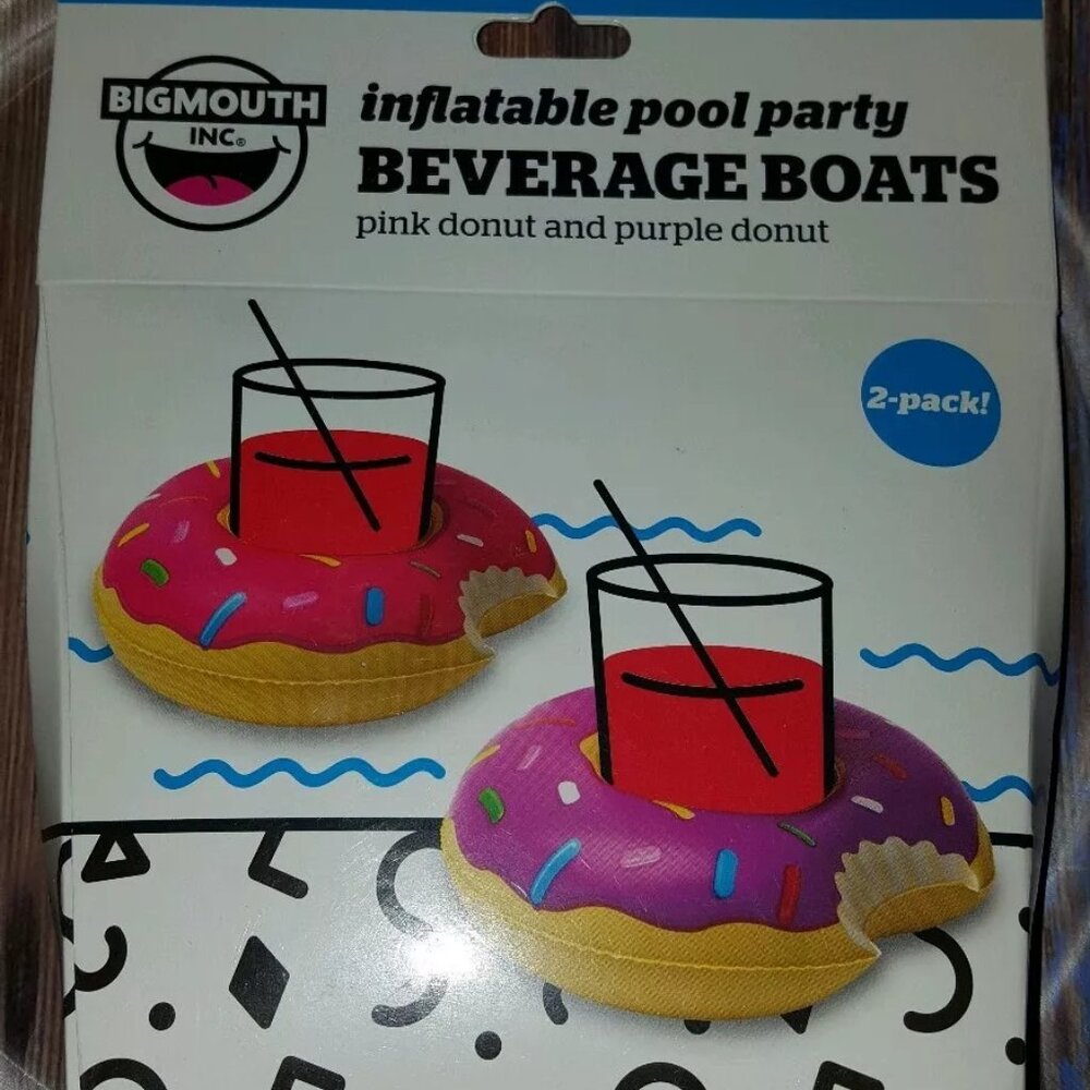 Big Mouth inflatable pool party beverage boats donut shape drink float A1